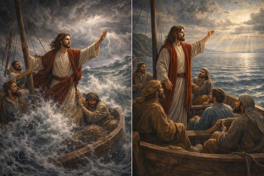 Jesus calms the storm