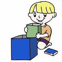 A boy with box