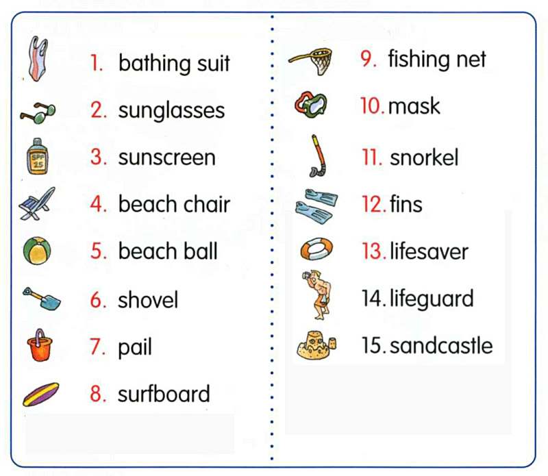 beach words