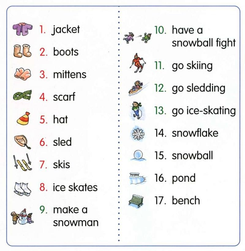 20 winter words